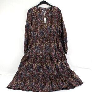 Summersalt Button Front Midi Dress Ruth Floral Bracken